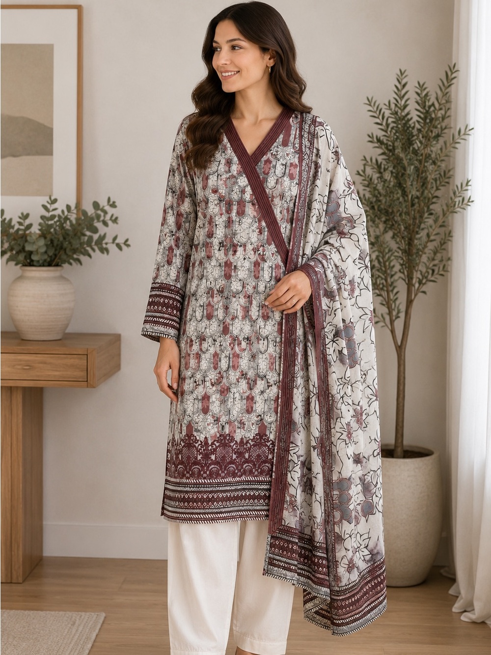 Pakistani/Indian lawn shirt dubatta